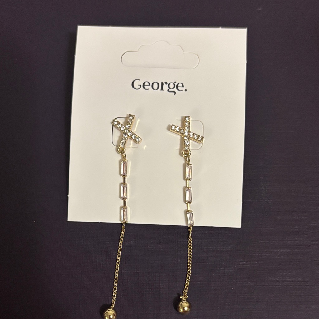 George Gold Chain Drop Earrings